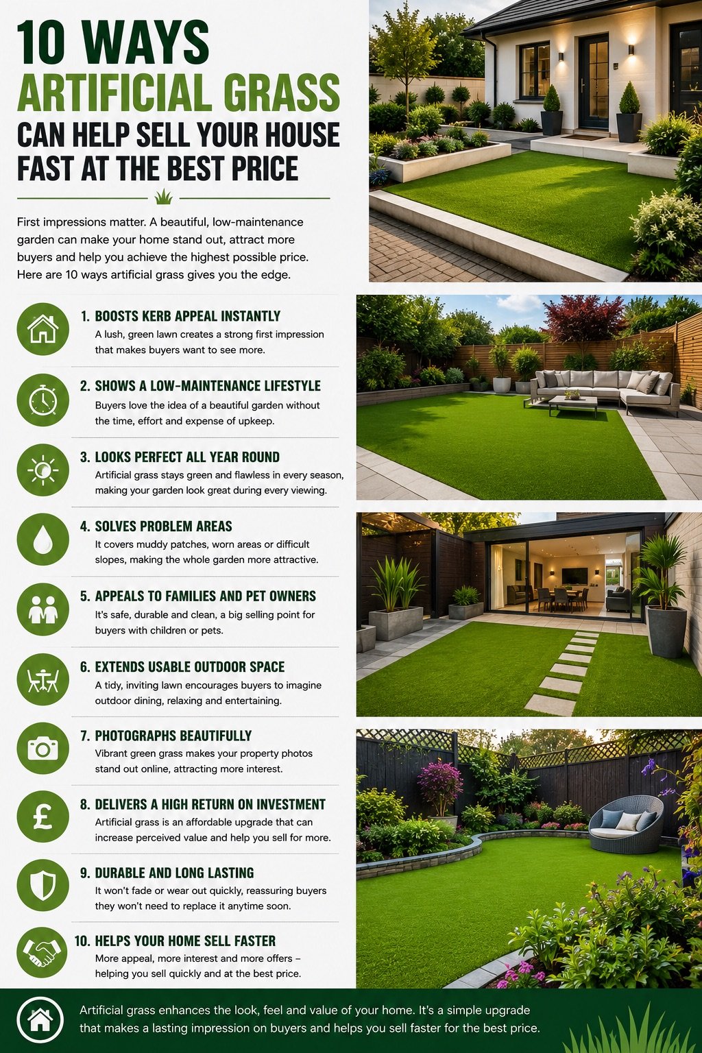 10 ways artificial grass can help you sell your house