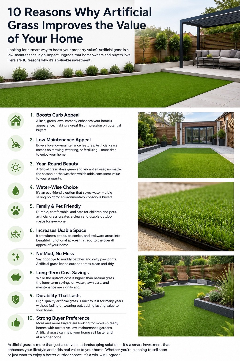 artificial grass increases the value of your house